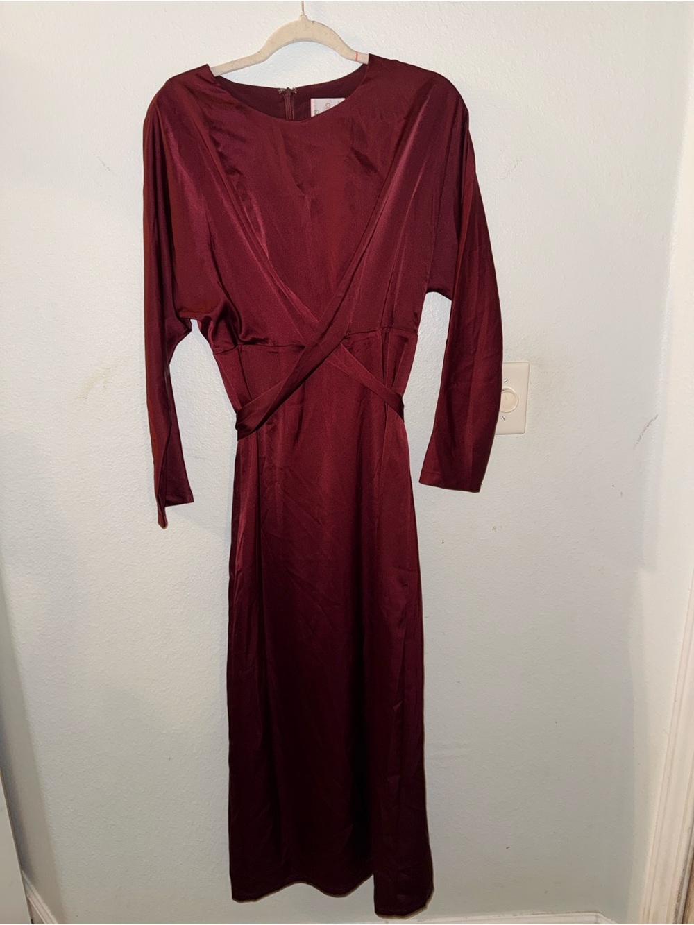 Dainty Jewells Burgundy Twist-Front Maxi Dress - Picture 2 of 4
